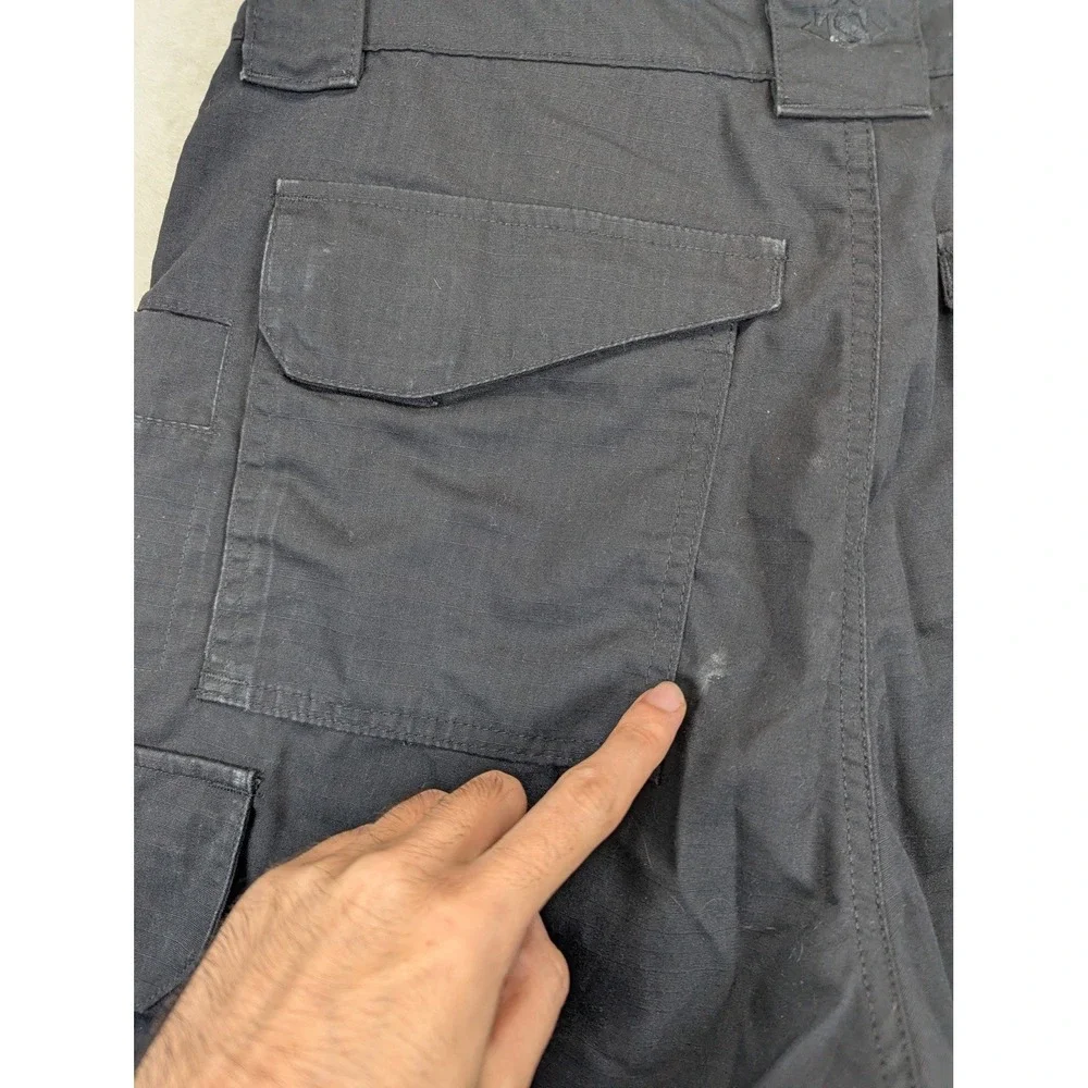 TRU-SPEC 24-7 Tactical Cargo Pants Mens 34 Black Ripstop Military Work Utility